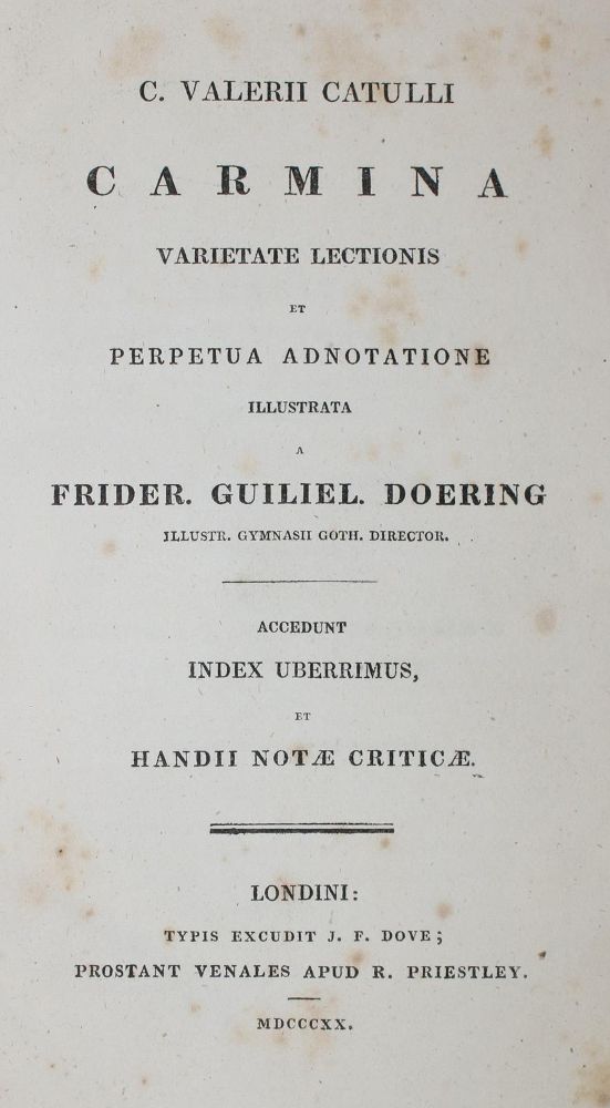 Große Abbildung Nr.1: 143-85 Catullus,C.V..: (Alte Drucke, Handschriften und Theologie)