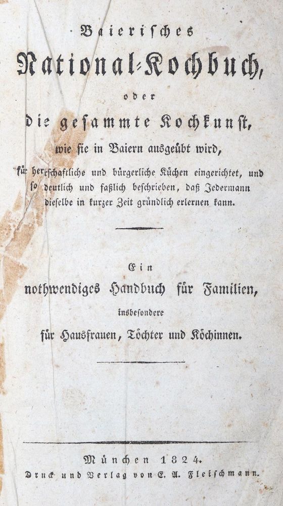Große Abbildung Nr.1: 143-852 National-Kochbuch, Baierisches,: (Küche und Haushalt, Kochbücher)