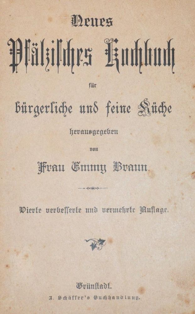 Große Abbildung Nr.1: 143-874 Braun,E.: (Küche und Haushalt, Kochbücher, Pfalz)