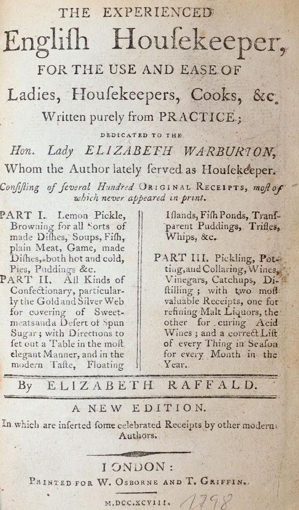 Große Abbildung Nr.1: 143-882 Raffald,E.: (Küche und Haushalt, Kochbücher)