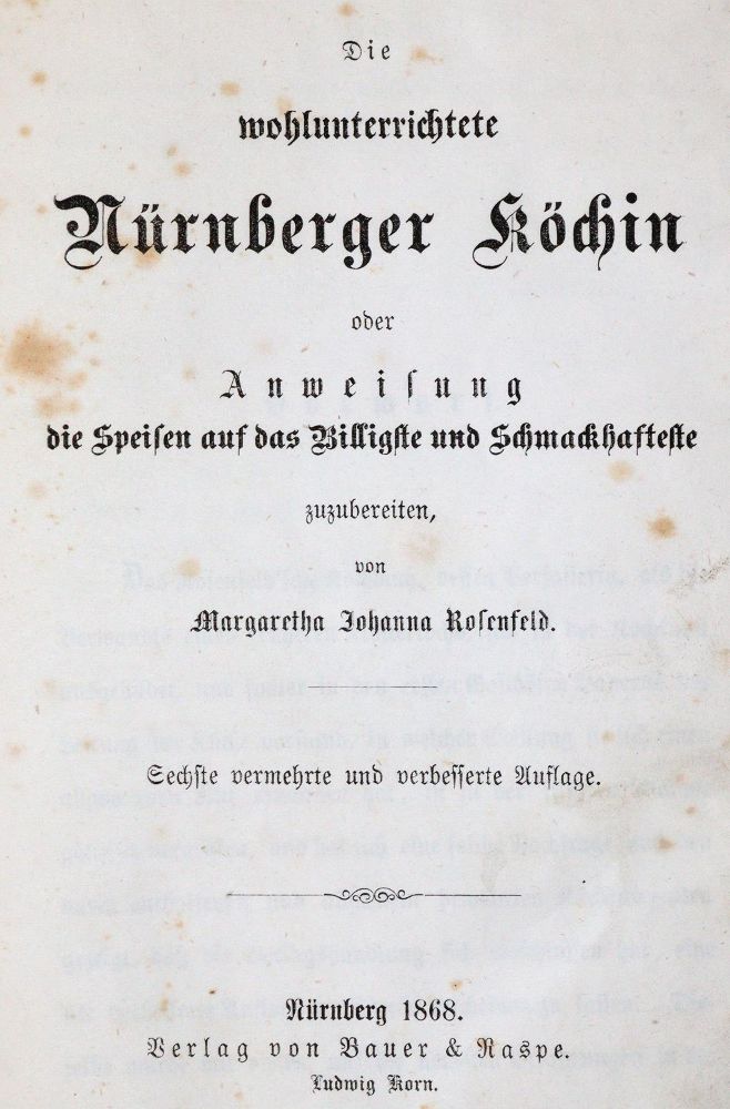 Große Abbildung Nr.1: 143-890 Rosenfeld,M.J.: (Küche und Haushalt, Kochbücher)