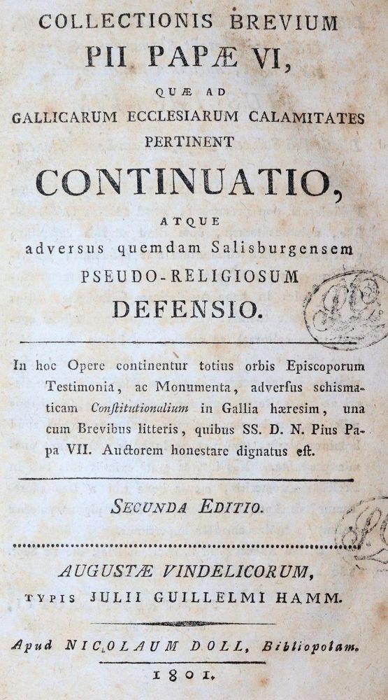 Große Abbildung Nr.1: 143-90 Collectionis Brevium Pii Papae VI,: (Alte Drucke, Handschriften und Theologie)
