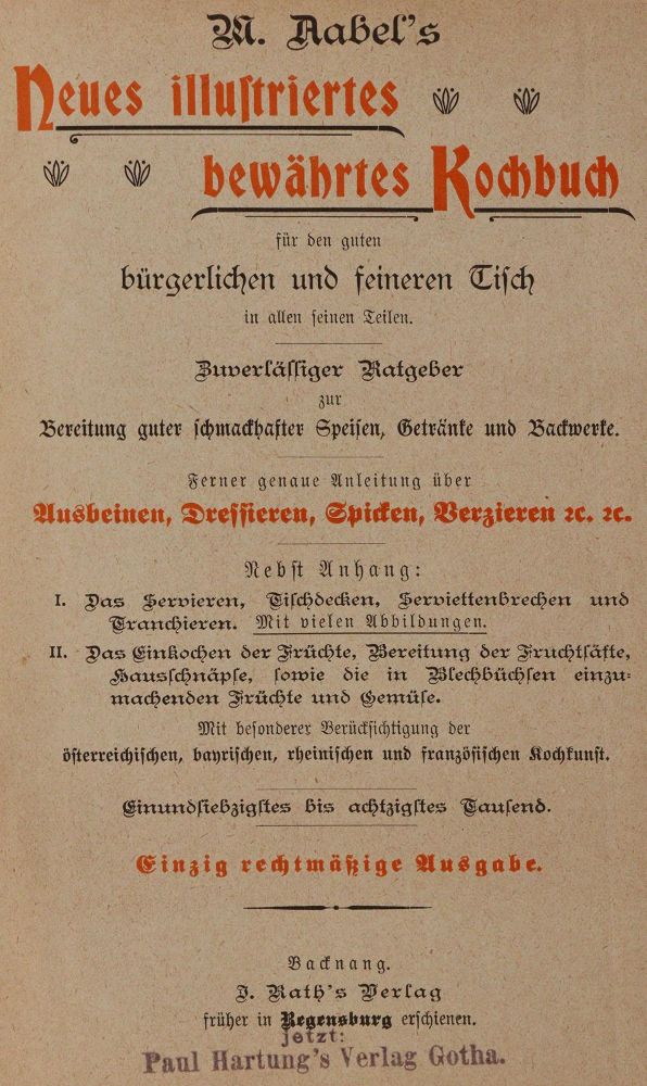Große Abbildung Nr.1: 143-902 Sammlung: (Küche und Haushalt, Kochbücher)
