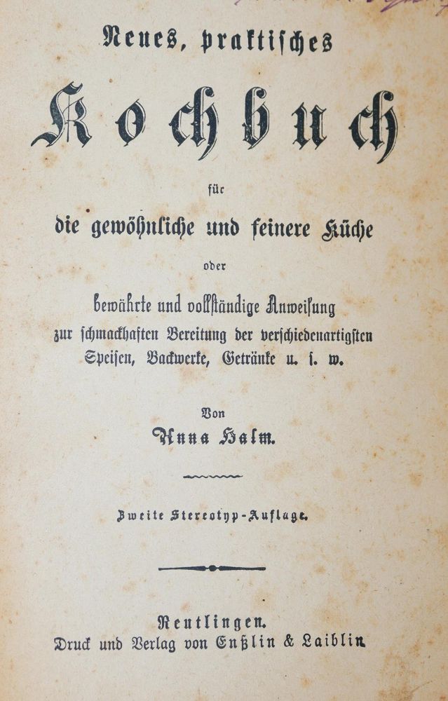 Große Abbildung Nr.1: 143-912 Sammlung: (Küche und Haushalt, Kochbücher)