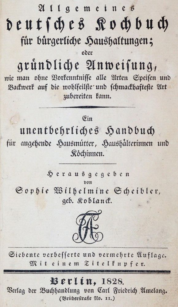 Große Abbildung Nr.1: 143-918 Scheibler,S.W.: (Küche und Haushalt, Kochbücher)