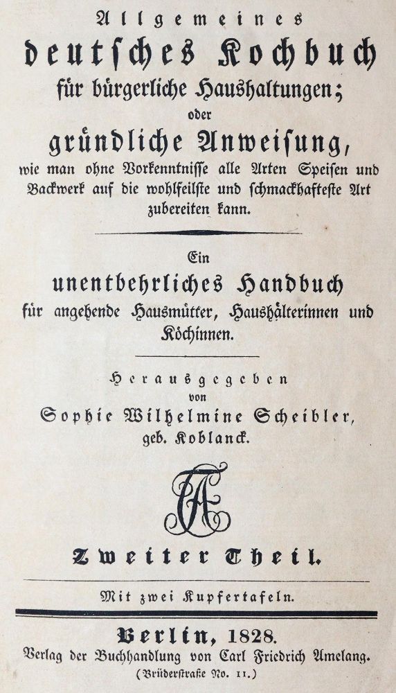 Große Abbildung Nr.1: 143-919 Scheibler,S.W.: (Küche und Haushalt, Kochbücher)