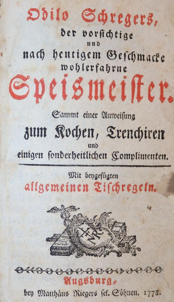 Große Abbildung Nr.1: 143-929 Schreger,O.: (Küche und Haushalt, Kochbücher)