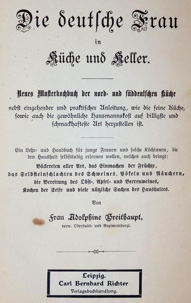 Große Abbildung Nr.1: 143-930 Emmerich,E.: (Küche und Haushalt, Kochbücher, Schwaben)