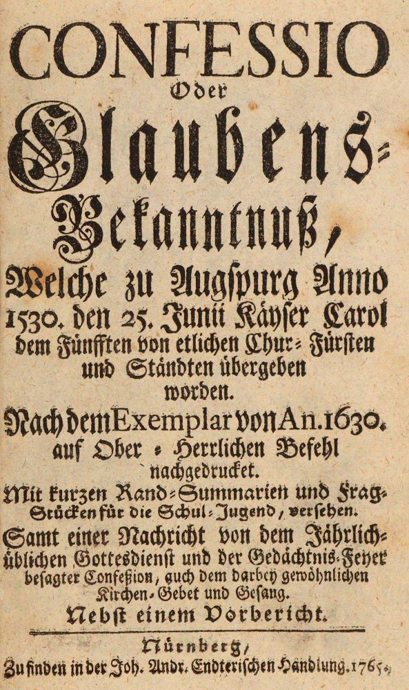 Große Abbildung Nr.1: 143-94 Confessio: (Alte Drucke, Handschriften und Theologie)