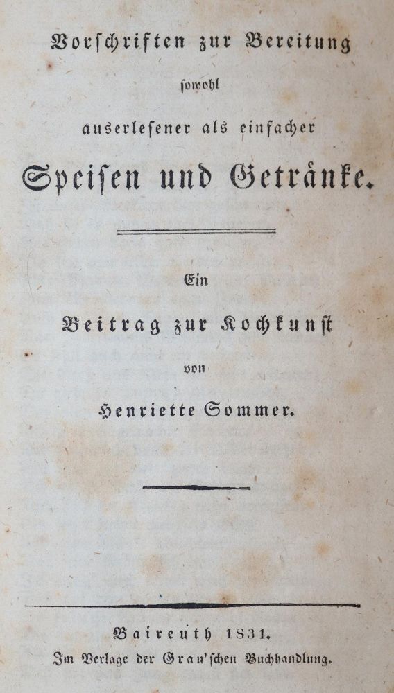 Große Abbildung Nr.1: 143-942 Sommer,H.: (Küche und Haushalt, Kochbücher)