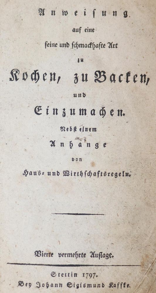 Große Abbildung Nr.1: 143-948 Stettinisches Kochbuch: (Küche und Haushalt, Kochbücher)