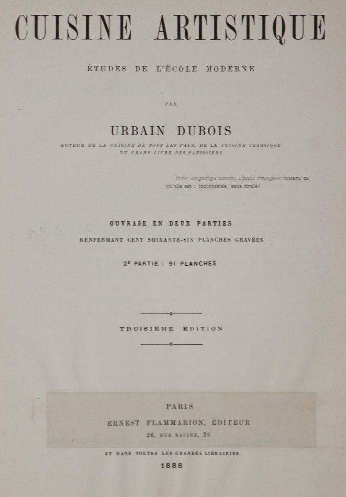 Große Abbildung Nr.3: 143-959 Urbain-Dubois.: (Küche und Haushalt, Kochbücher)