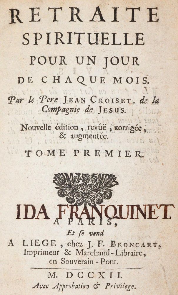 Große Abbildung Nr.1: 143-96 Croiset,J.: (Alte Drucke, Handschriften und Theologie)