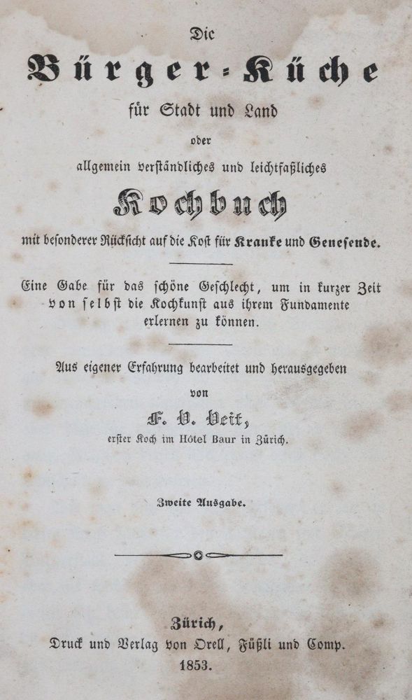 Große Abbildung Nr.1: 143-960 Veit,F.V.: (Küche und Haushalt, Kochbücher)