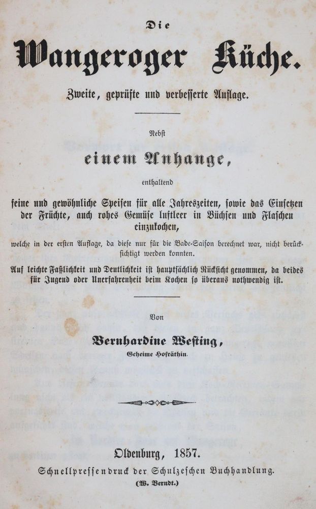 Große Abbildung Nr.1: 143-965 Westing,B.: (Küche und Haushalt, Kochbücher, Wangeroge)
