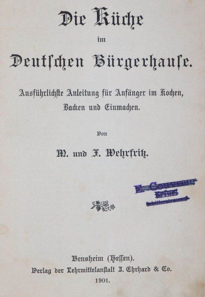 Große Abbildung Nr.1: 143-966 Wehrfritz,M. u. F.: (Küche und Haushalt, Kochbücher)