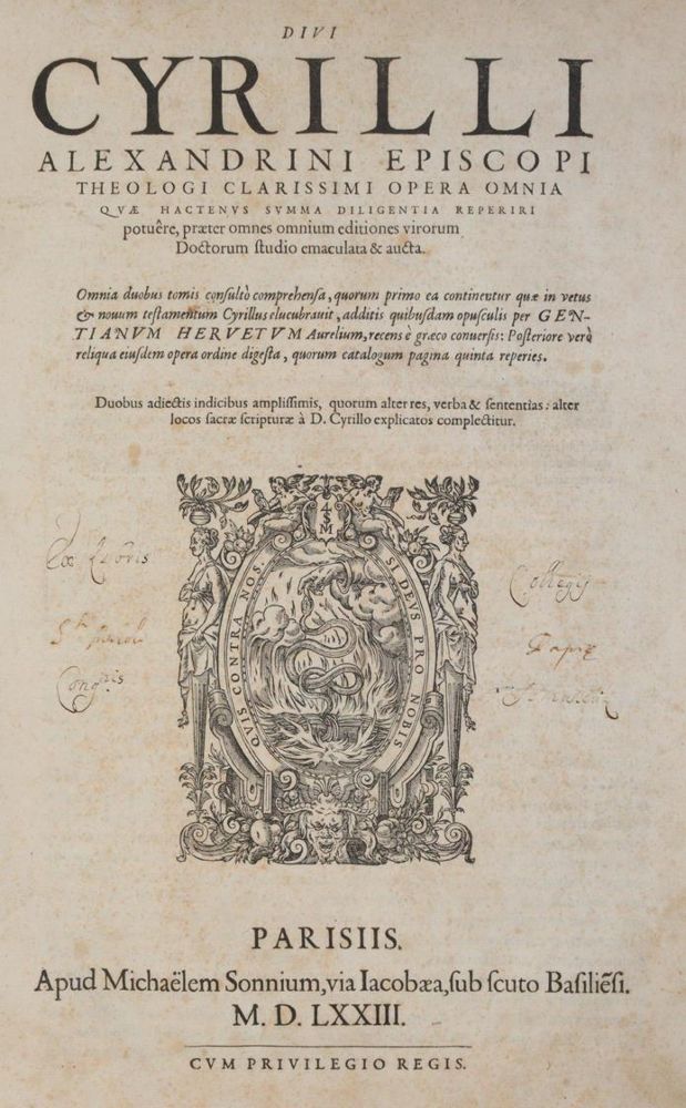 Große Abbildung Nr.1: 143-97 Cyrillus Alexandrinus.: (Alte Drucke, Handschriften und Theologie)