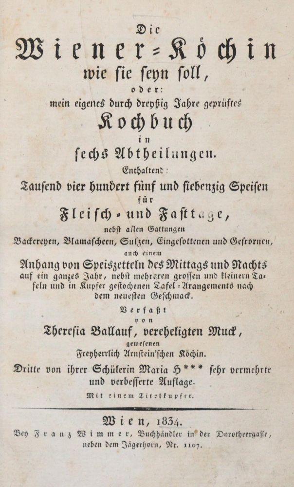 Große Abbildung Nr.1: 143-971 Ballauf,T.: (Küche und Haushalt, Kochbücher, Wien)