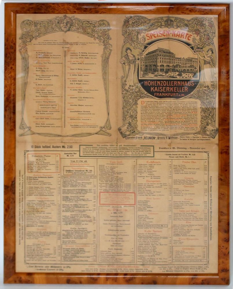 Große Abbildung Nr.1: 143-991 Frankfurt.: (Küche und Haushalt, Speisekarten)