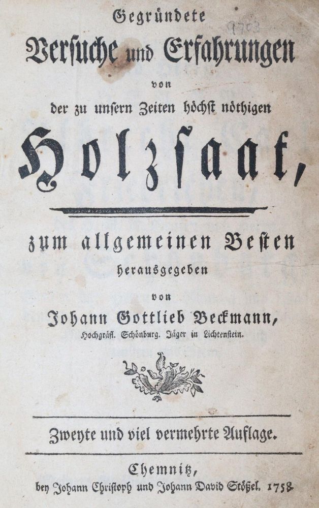 Große Abbildung Nr.1: 143-994 Beckmann,J.G.: (Land- und Forstwirtschaft, Forstwirtschaft)