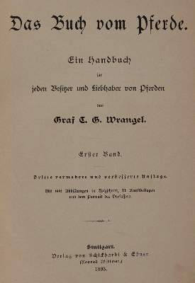 Bild Nr.1: 143-1020 Wrangel,C.G.: (Land- und Forstwirtschaft, Tierhaltung, Pferde)