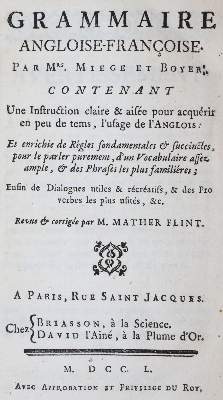 Bild Nr.1: 143-1182 Miege,(G.) u. (A.)Boyer.: (Lexika - Wörterbücher - Sprachwissenschaften)
