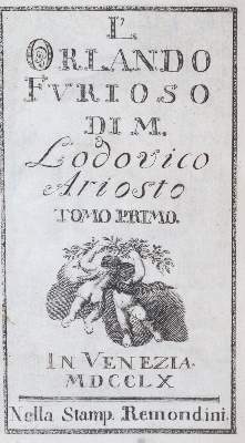 Bild Nr.1: 143-1298 Ariosto,L.: (Literatur und illustrierte Bücher bis 19.Jahrhundert)