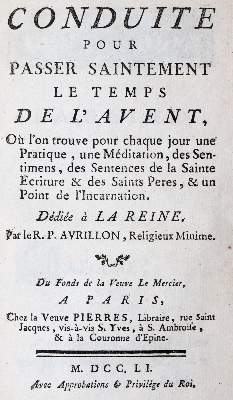 Bild Nr.1: 143-13 Avrillon,(J.B.).: (Alte Drucke, Handschriften und Theologie)
