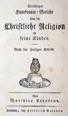 Bild Nr.1: 143-1322 Claudius,M.: (Literatur und illustrierte Bücher bis 19.Jahrhundert)