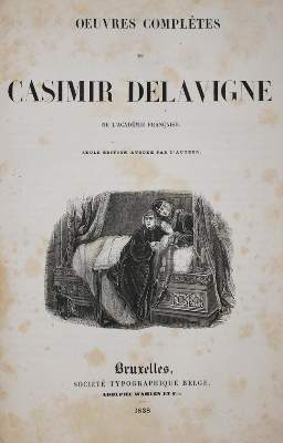 Bild Nr.1: 143-1324 Delavigne, Casimir: (Literatur und illustrierte Bücher bis 19.Jahrhundert)