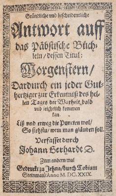 Bild Nr.1: 143-137 Gerhard,J.: (Alte Drucke, Handschriften und Theologie)