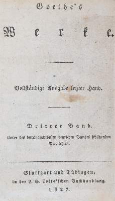 Bild Nr.3: 143-1383 Goethe,J.W.v.: (Literatur und illustrierte Bücher bis 19.Jahrhundert)