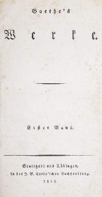 Bild Nr.1: 143-1386 Goethe,J.W.von.: (Literatur und illustrierte Bücher bis 19.Jahrhundert)
