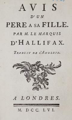 Bild Nr.3: 143-1389 Halifax,(G.S.).: (Literatur und illustrierte Bücher bis 19.Jahrhundert)
