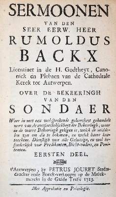 Bild Nr.1: 143-14 Backx,R.: (Alte Drucke, Handschriften und Theologie)