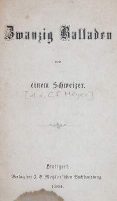 Bild Nr.1: 143-1427 (Meyer,C.F.).: (Literatur und illustrierte Bücher bis 19.Jahrhundert)