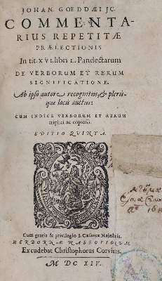 Bild Nr.1: 143-143 Goeddaeus,J.: (Alte Drucke, Handschriften und Theologie)