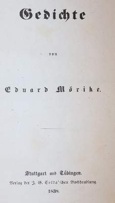 Bild Nr.1: 143-1430 Mörike,E.: (Literatur und illustrierte Bücher bis 19.Jahrhundert)
