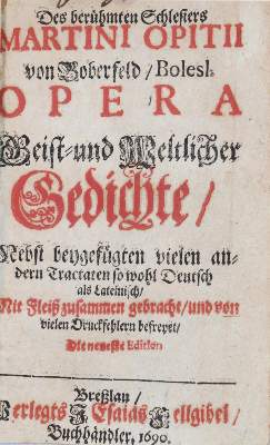 Bild Nr.1: 143-1438 Opitz,M.: (Literatur und illustrierte Bücher bis 19.Jahrhundert)