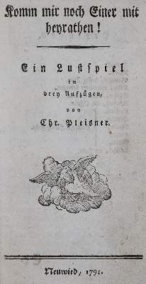 Bild Nr.1: 143-1442 Pleis(s)ner,C.: (Literatur und illustrierte Bücher bis 19.Jahrhundert)