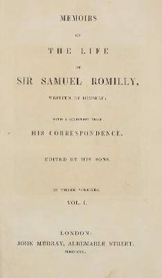 Bild Nr.1: 143-1452 Romilly,S.: (Literatur und illustrierte Bücher bis 19.Jahrhundert)