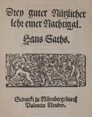 Bild Nr.2: 143-1457 Sachs,H.: (Literatur und illustrierte Bücher bis 19.Jahrhundert)