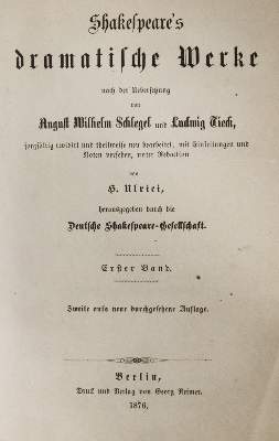 Bild Nr.1: 143-1468 Shakespeare,W.: (Literatur und illustrierte Bücher bis 19.Jahrhundert)