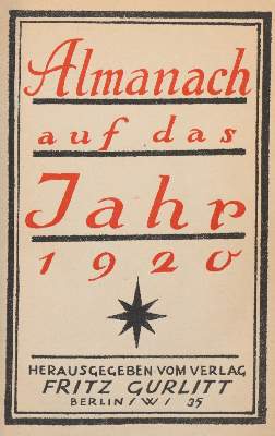 Bild Nr.1: 143-1501 Almanach auf das Jahr 1920.: (Literatur und illustrierte Bücher 20.Jahrhundert - Alte Literatur in modernen Ausgaben)