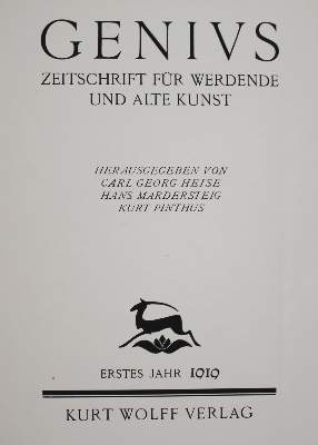 Bild Nr.4: 143-1584 Genius.: (Literatur und illustrierte Bücher 20.Jahrhundert - Alte Literatur in modernen Ausgaben)
