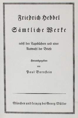Bild Nr.2: 143-1613 Hebbel,F.: (Literatur und illustrierte Bücher 20.Jahrhundert - Alte Literatur in modernen Ausgaben)