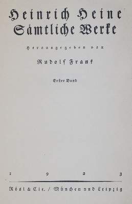 Bild Nr.1: 143-1614 Heine,H.: (Literatur und illustrierte Bücher 20.Jahrhundert - Alte Literatur in modernen Ausgaben)