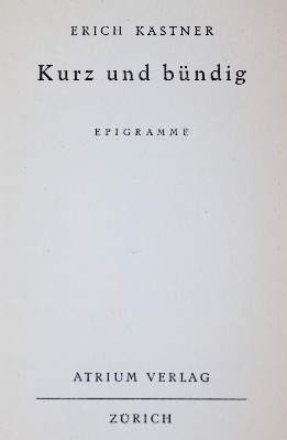 Bild Nr.1: 143-1635 Kästner,E.: (Literatur und illustrierte Bücher 20.Jahrhundert - Alte Literatur in modernen Ausgaben)