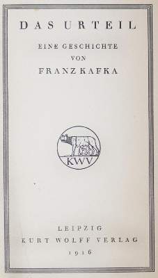 Bild Nr.1: 143-1636 Kafka,F.: (Literatur und illustrierte Bücher 20.Jahrhundert - Alte Literatur in modernen Ausgaben)
