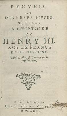 Bild Nr.1: 143-165 (Hay du Chastelet,P.).: (Alte Drucke, Handschriften und Theologie)